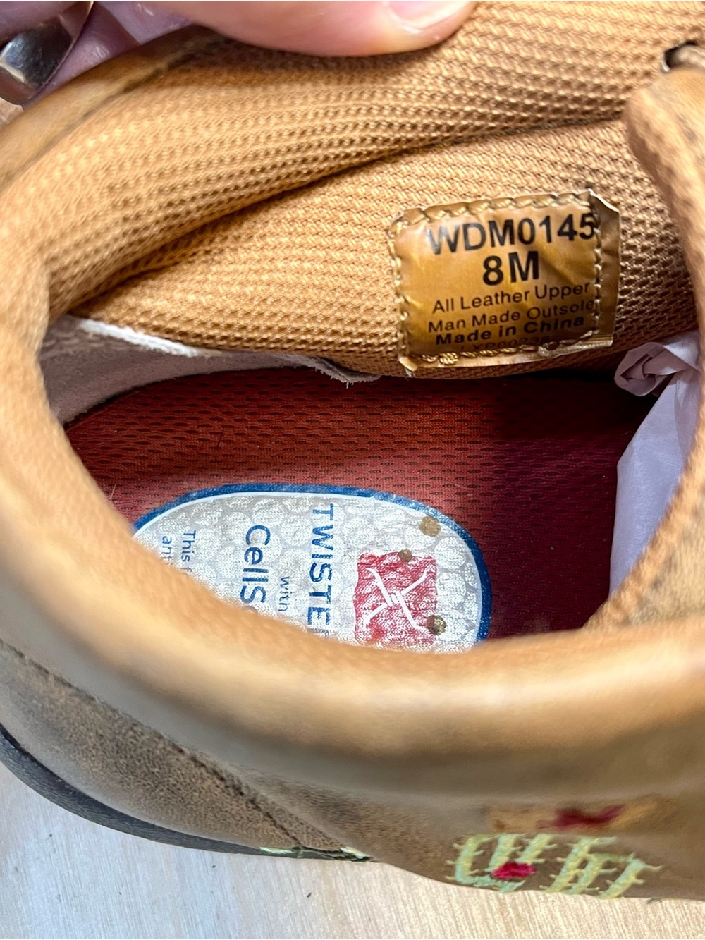 Twisted X Women's Chukka Driving Mocs cactus embroidery Size 8 - Picture 5 of 16